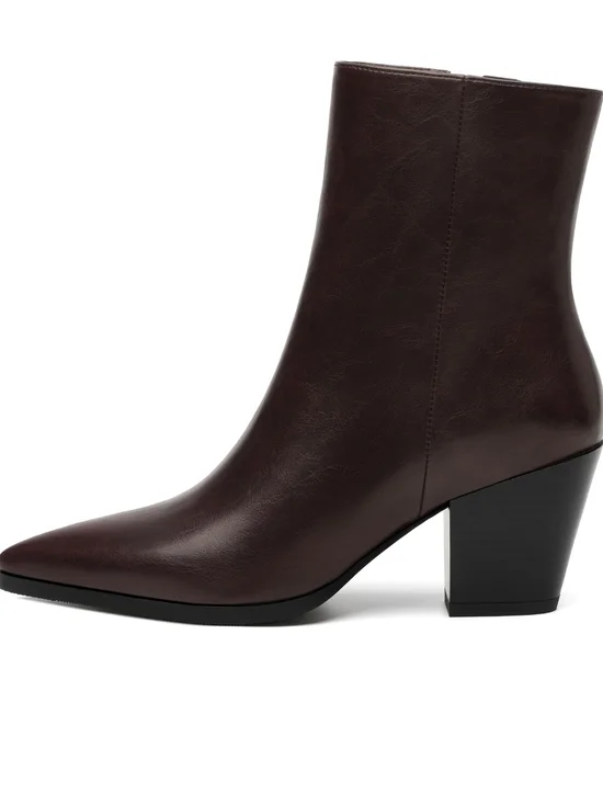 Unisa Unmayden Pointed Toe Ankle Boots in Dark Brown Size 6.5M - Picture 2 of 10